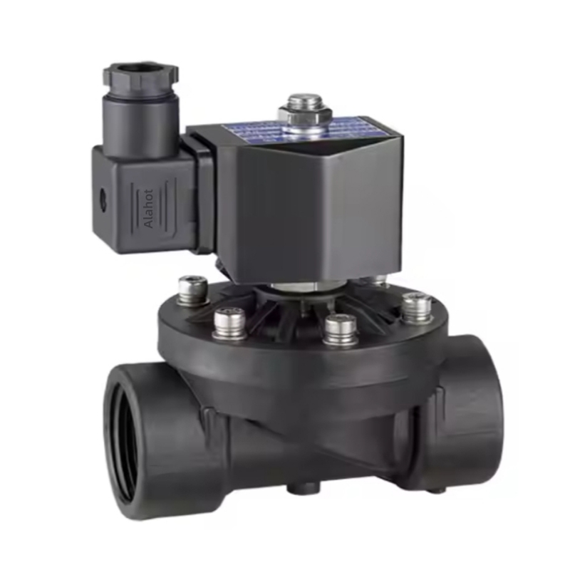 Válvula solenoide de 2 vías de acción directa de plástico de nylon